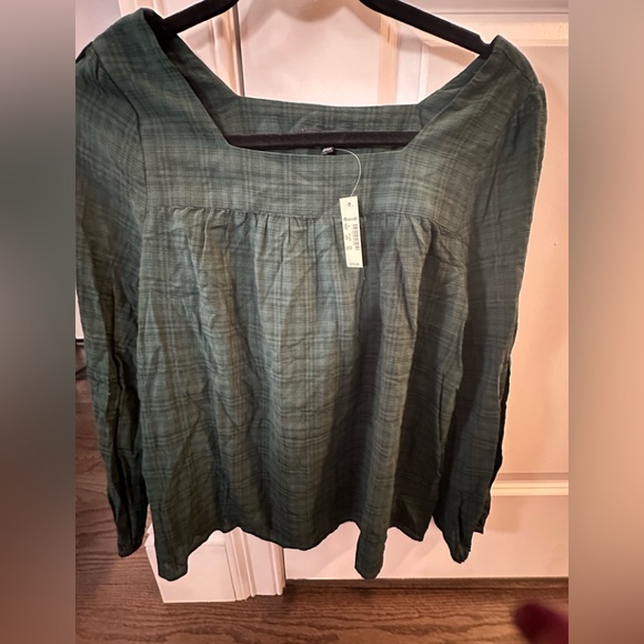Madewell Tops - Madewell Plaid Square-Neck Peasant Top